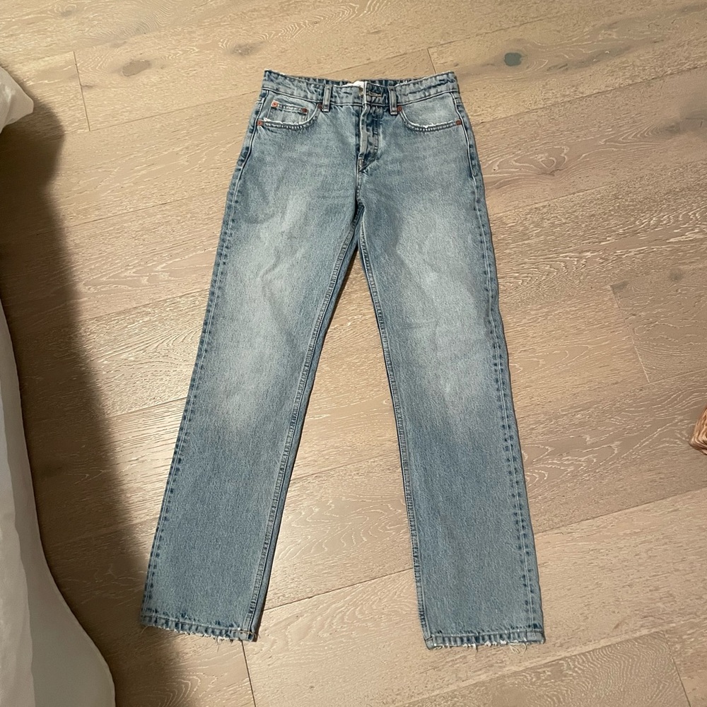 Zara mid-rise full length jeans